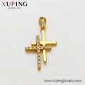 33543 xuping schmuck 24 karat vergoldet edelstein mode kreuz anhänger